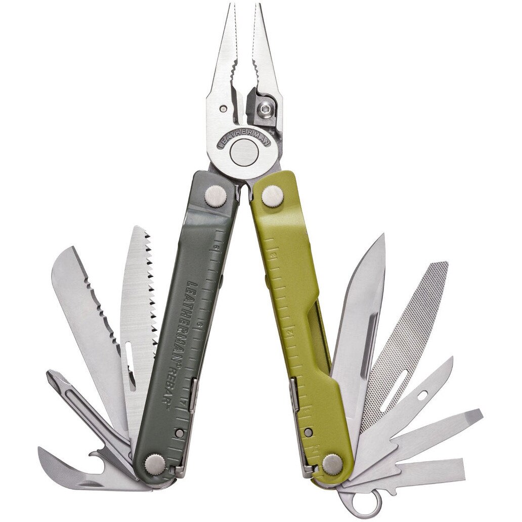 Fotografie Cleste Multifunctional Rebar Mossy Slate, Leatherman, Verde, 102 mm