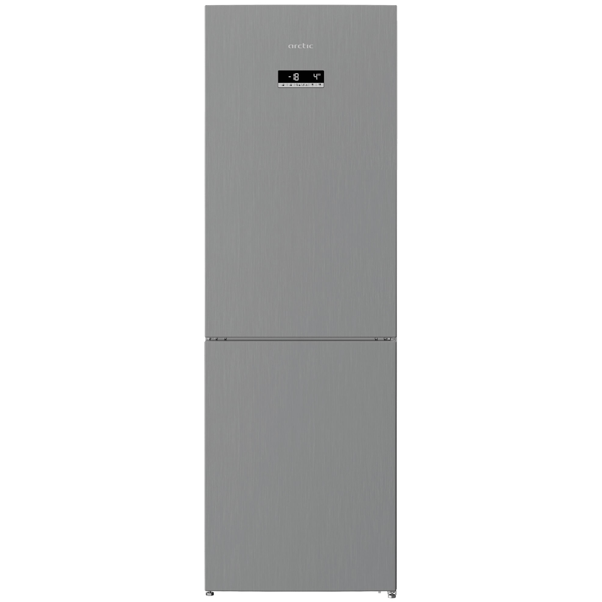 Fotografie Combina frigorifica Arctic AK60366E40NFMT, 324 l, Full NoFrost, Control electronic, Air Flow Dual Tech, Clasa E, H 185 cm, Argintiu