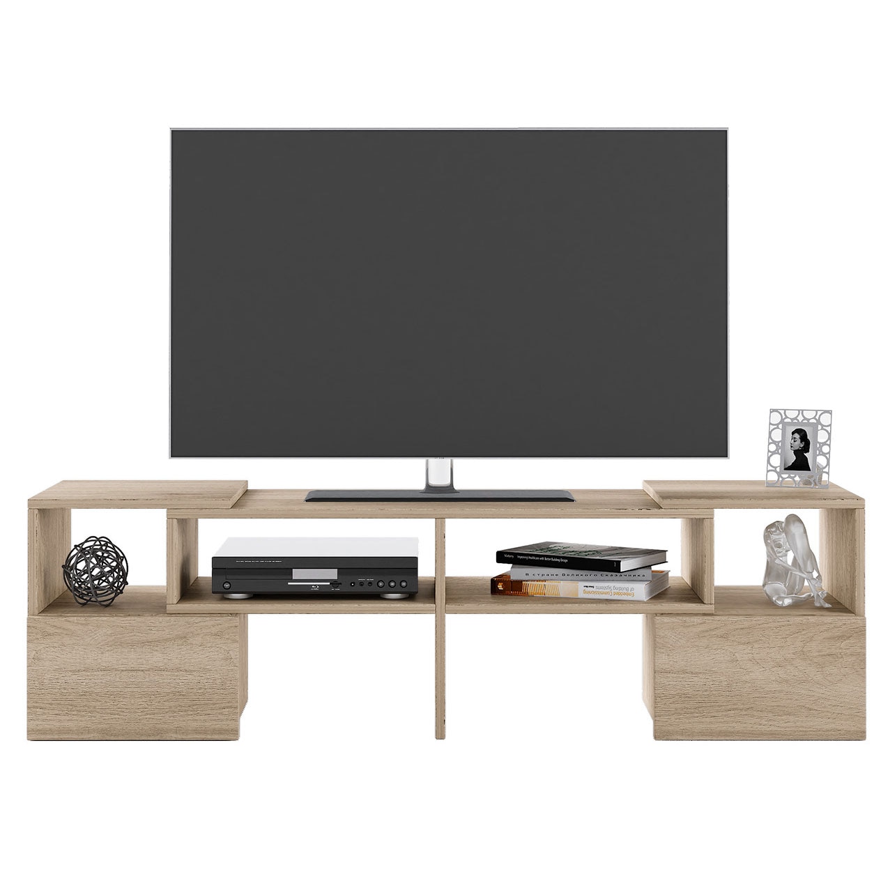 Fotografie Comoda TV Irim Liam, reglabila la capete, 141x33x39 cm, culoare Sonoma