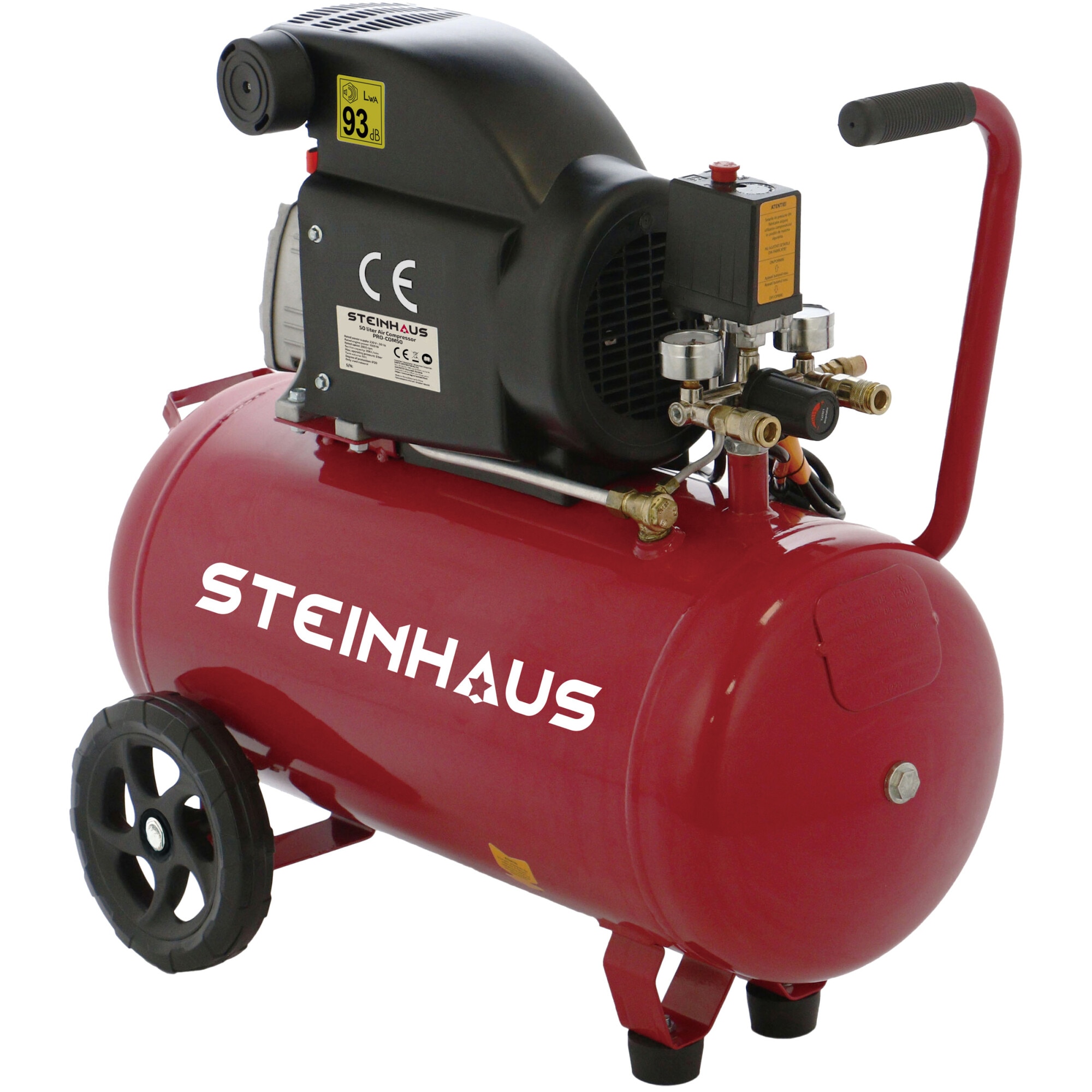 Fotografie Compresor aer Steinhaus PRO-COM50, 50l, 1500W, 2CP, 8bar, 206l/min