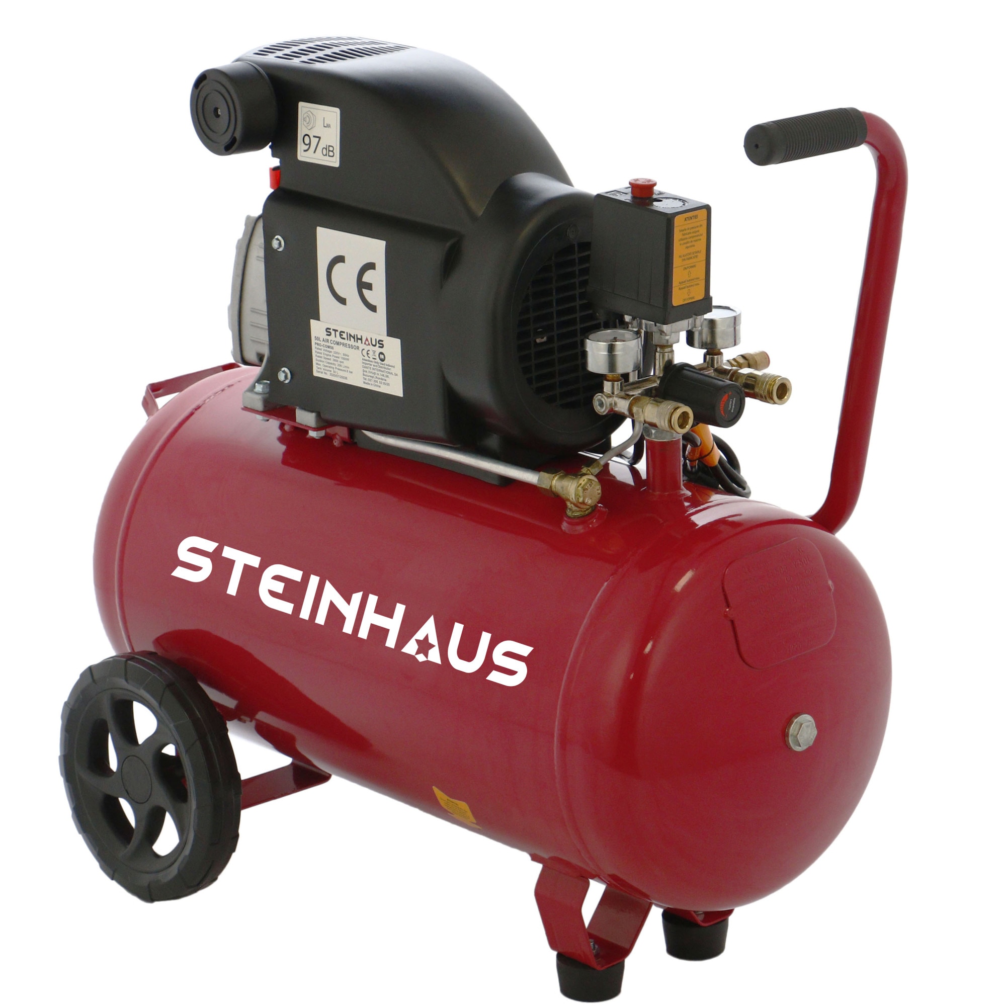 Fotografie Compresor aer Steinhaus PRO-COM50, 50l, 1500W, 2CP, 8bar, 206l/min