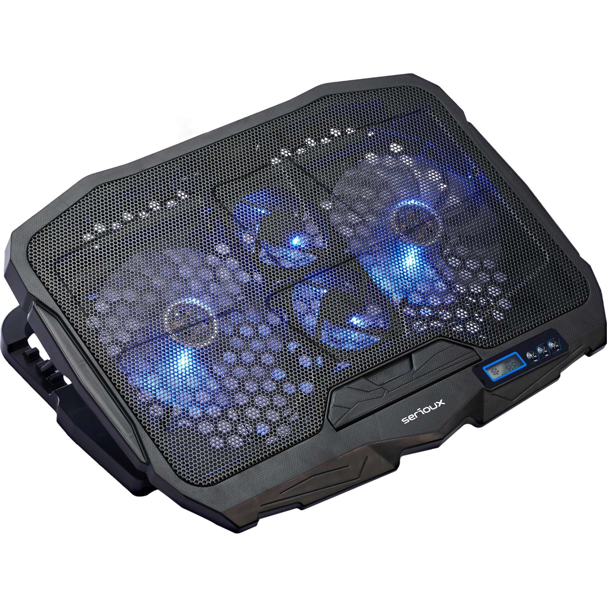 Fotografie Cooler laptop Serioux NCP025, 10-17.3", 4 ventilatoare, USB, negru