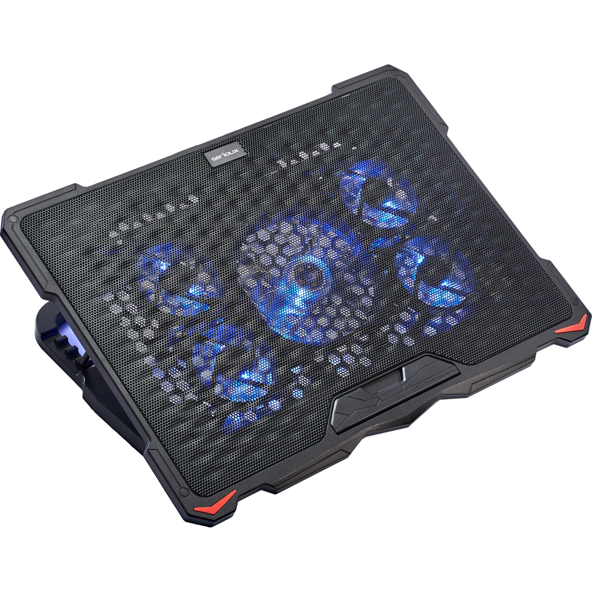 Fotografie Cooler laptop Serioux NCP035, 10-17.3", 5 ventilatoare, USB, negru
