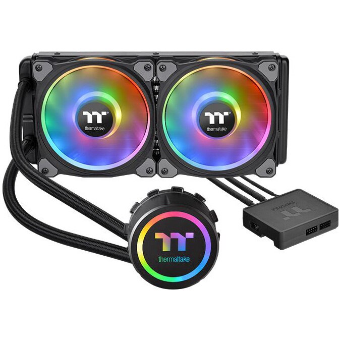 Fotografie Cooler procesor Thermaltake Floe DX RGB 240 Premium Edition, cu iluminare RGB, compatibil AMD/Intel
