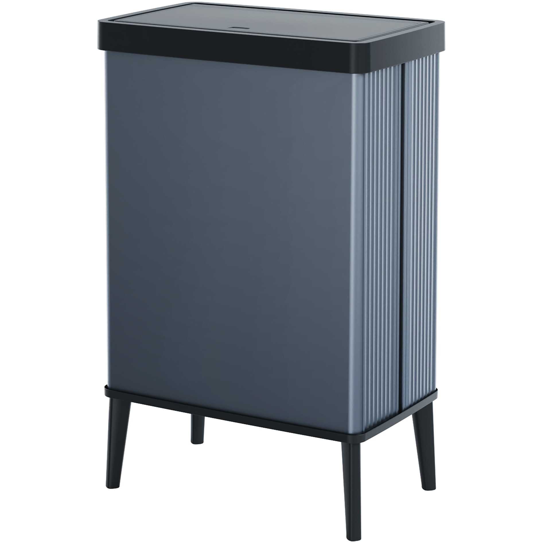 Fotografie Cos de gunoi Curver Verto High, 54 L, pliabil, capac cu deschidere Pop-Up, 43.5 x 26.5 x 68.7 cm, albastru