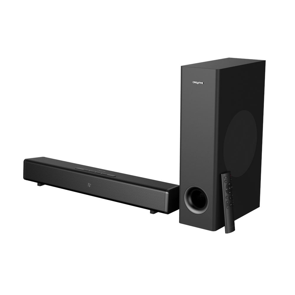 Fotografie Creative STAGE 360, Sitem 2.1 soundbar + subwoofer, Bluetooth 5.0, Dolby Atmos, HDMI 2.0, ARC, Optic, 240W peak power, Telecomanda IR