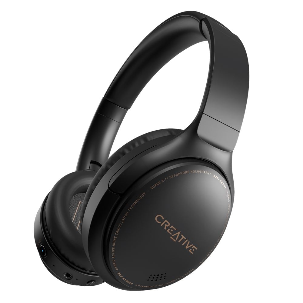 Fotografie Creative ZEN HYBRID, casti Hi-Fi PC/Audio Bluetooth 5.0 sau 3.5mm analog jack, cu Hybrid ANC, AAC audio codec, Super X-Fi, negre