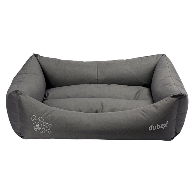 Fotografie Culcus pentru caini si pisici 4Dog Deluxe Oxford M, Gri, 62x44x22 cm