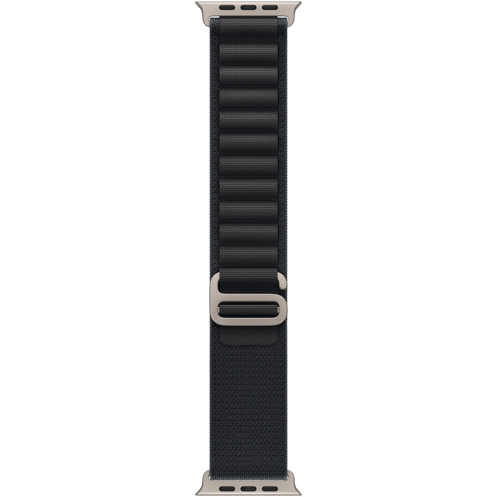 Fotografie Curea pentru Apple Watch 49mm, Black Alpine Loop - Medium - Natural Titanium Finish