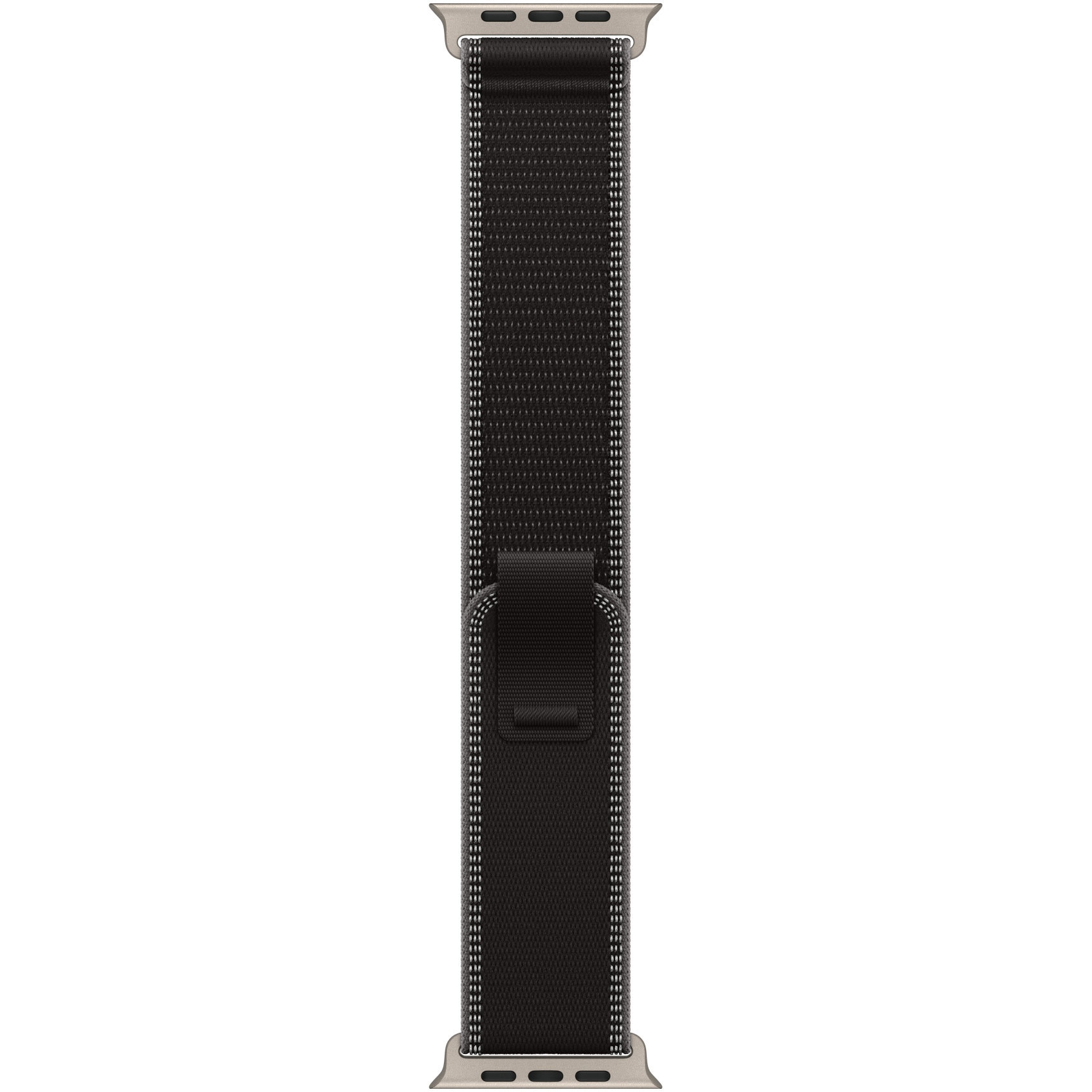 Fotografie Curea pentru Apple Watch 49mm, Black/Charcoal Trail Loop - M/L - Natural Titanium Finish