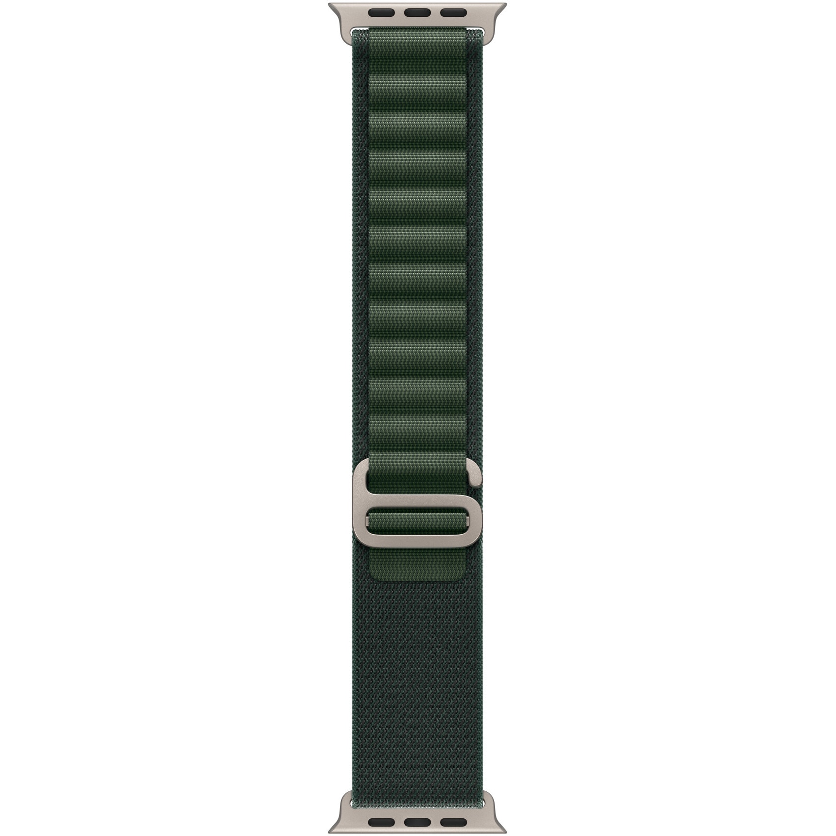 Fotografie Curea pentru Apple Watch 49mm, Dark Green Alpine Loop, Natural Titanium Finish - Small