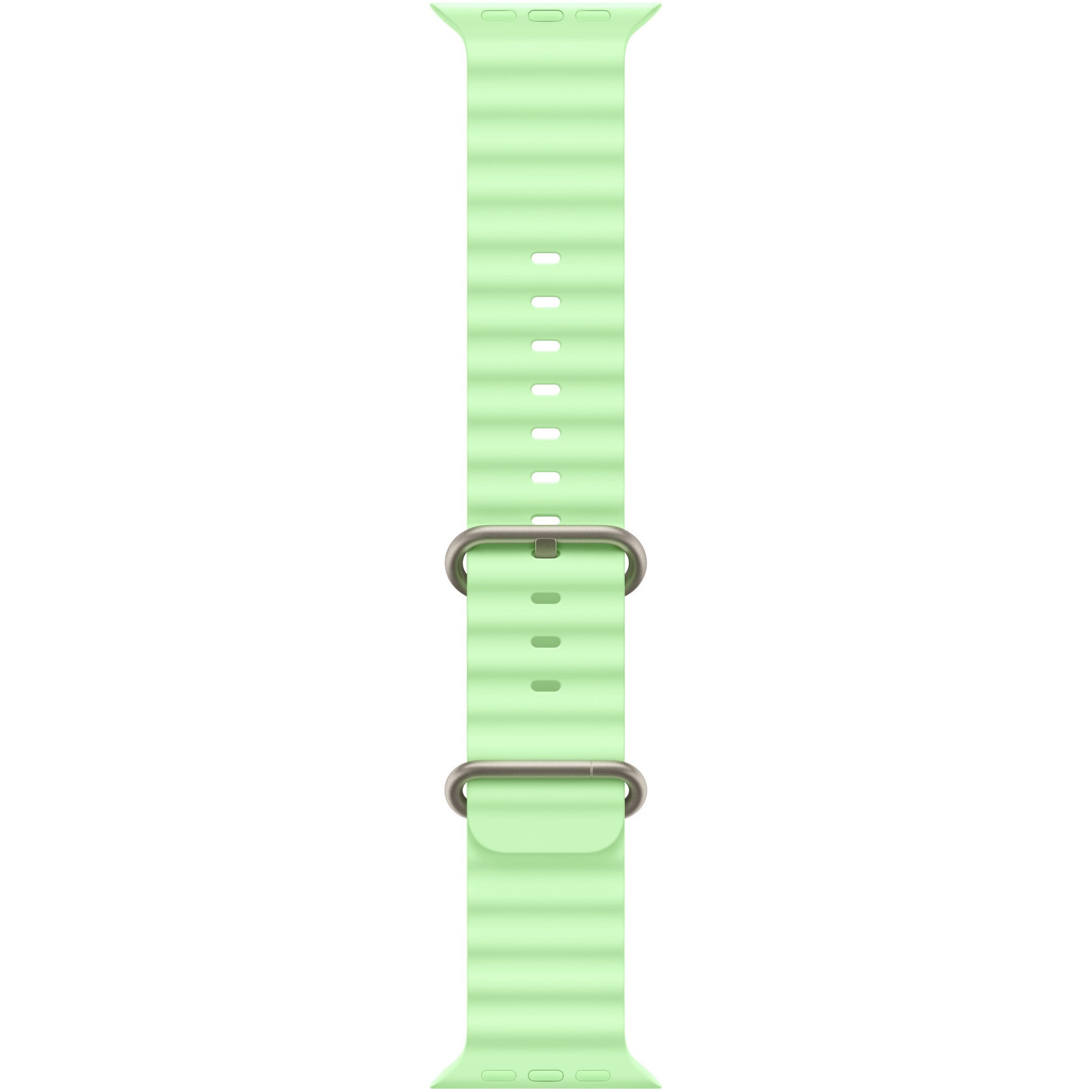 Fotografie Curea pentru Apple Watch 49mm, Neon Green Ocean Band - Natural Titanium Finish