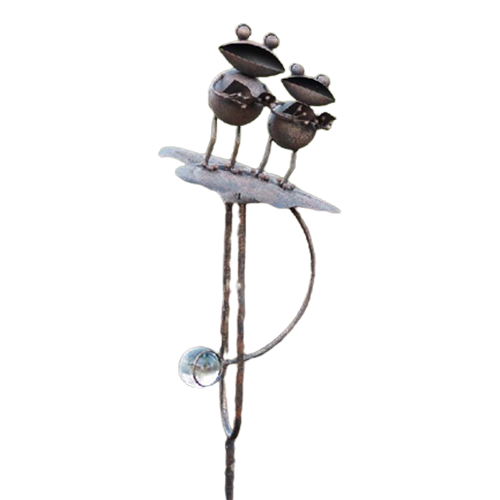 Fotografie Decoratiune metalica de gradina, Thermobrass Balance frogs, 150x12x25 cm
