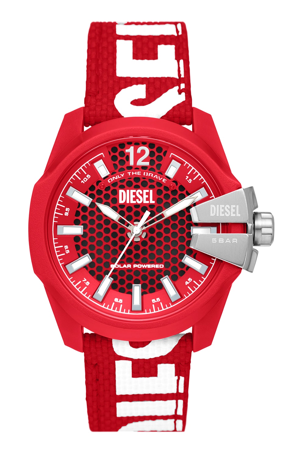Fotografie Diesel, Ceas quartz cu logo pe curea, Rosu
