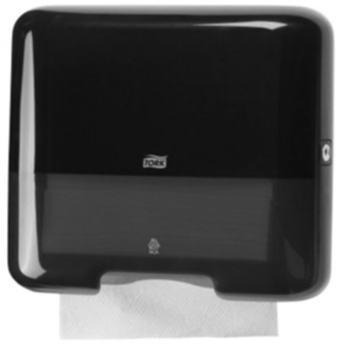 Fotografie Dispenser prosoape hartie mini Tork 553108, V Fold, capacitate 300 servetele, Negru