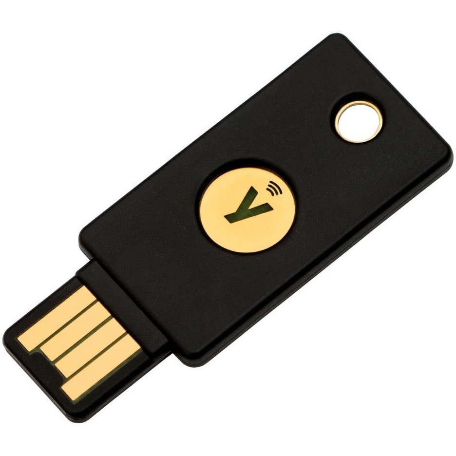 Fotografie Dispozitiv criptografic securizat tip token, Yubico Yubikey 5 NFC, Negru