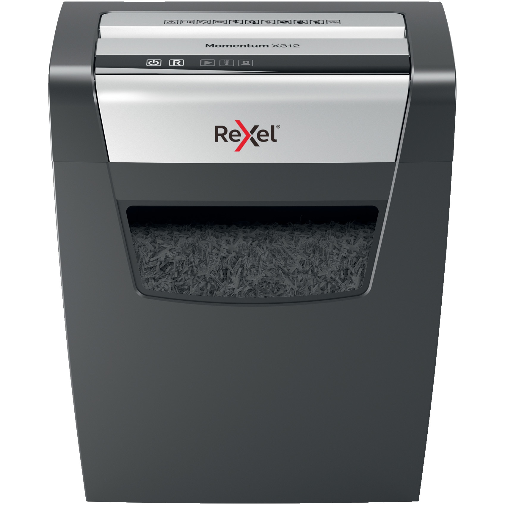 Fotografie Distrugator documente REXEL MOMENTUM X312, 12 coli, P3, cross-cut, cos 23l, negru