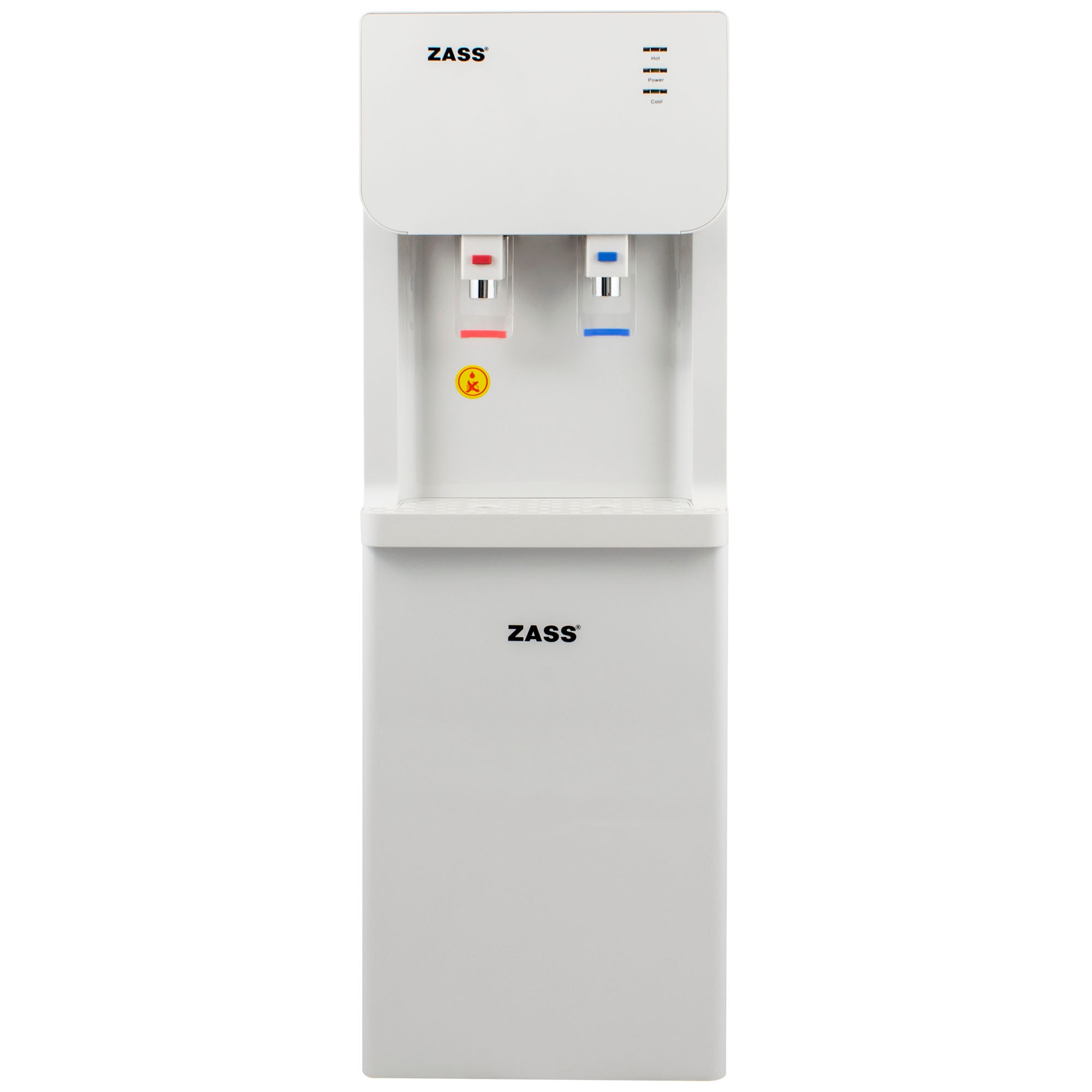 Fotografie Dozator apa de podea Zass ZWD 07 WF, Conexiune la retea, Sistem de filtrare apa, Racire cu compresor, Indicator LED apa calda/rece, Alb