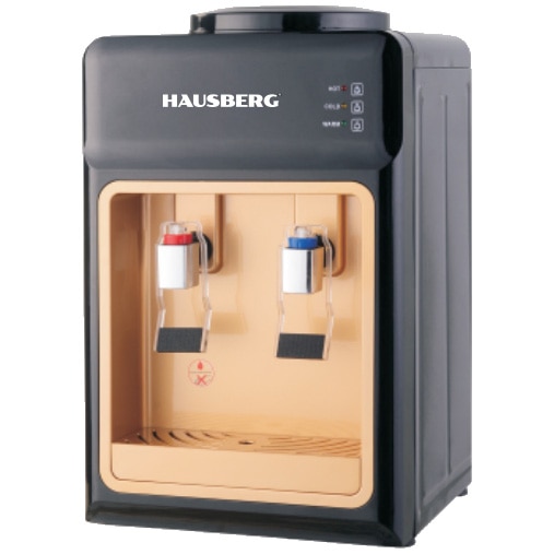 Fotografie Dozator de apa Hausberg HB-6026, putere incalzire 550 W, putere racire 80 W, indicatoare LED pentru apa calda si rece, termostat automat, Negru/Maro