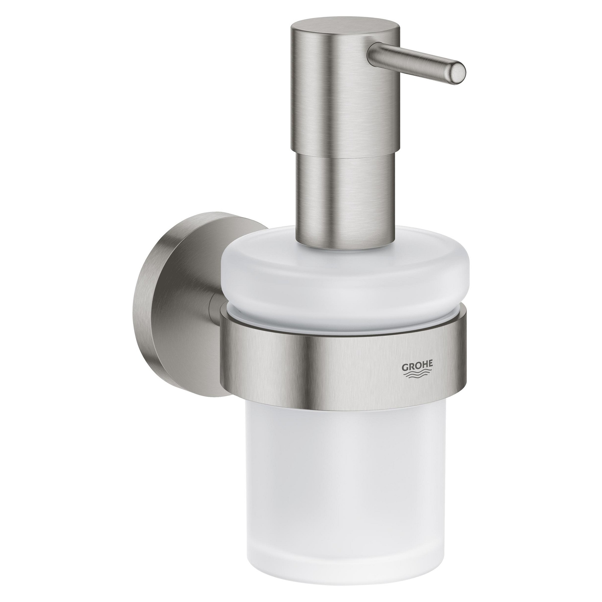 Fotografie Dozator sapun Grohe Start, pe perete, metal, sticla, mat, otel satinat, 41195DC0