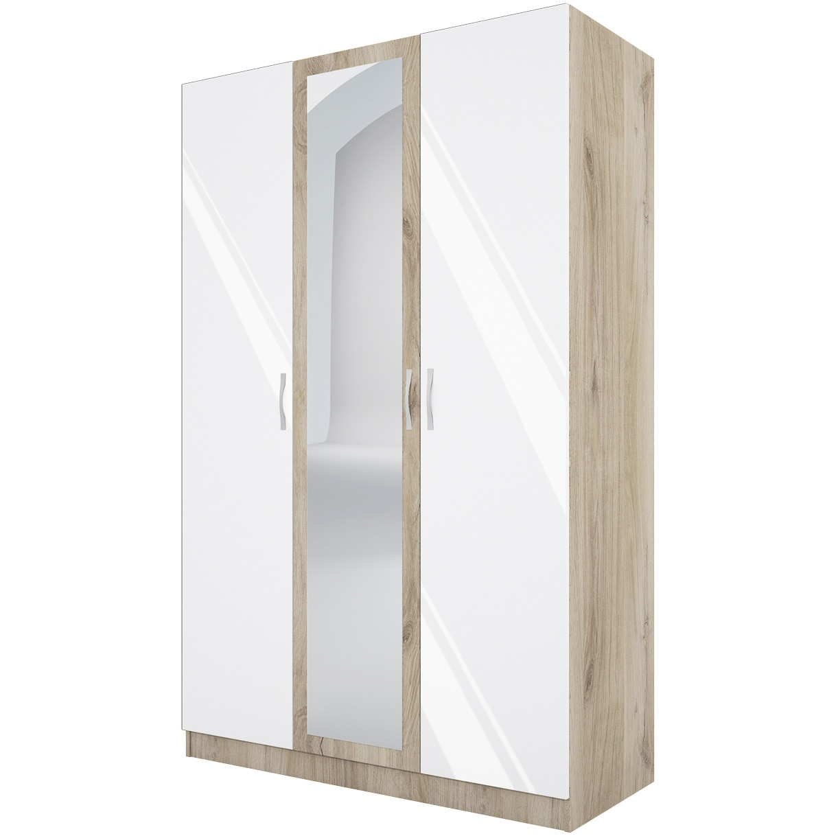Fotografie Dulap/Dressing Irim Arizona 120x52.5x191 cm, Culoare Sonoma Arwen, Alb Gloss