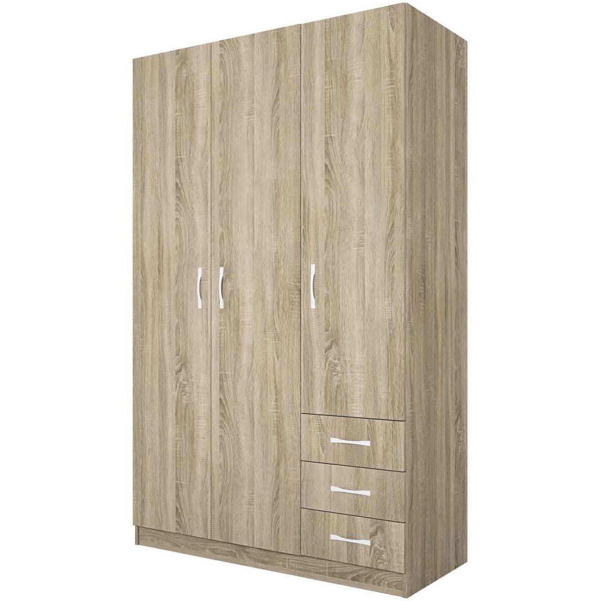 Fotografie Dulap/Dressing Irim Boston, 118x52x190 cm, 3 usi, 3 sertare, culoare Sonoma Dark