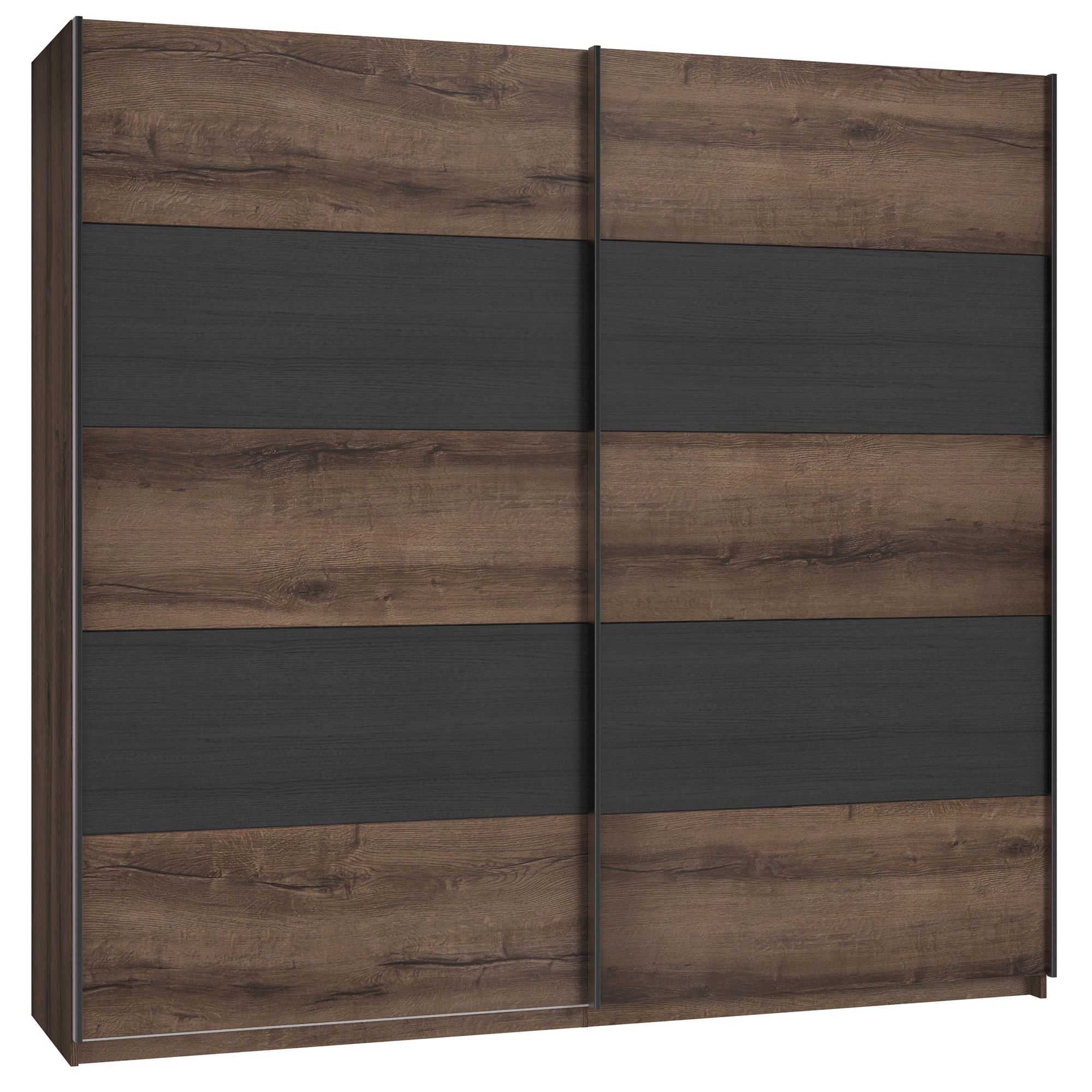 Fotografie Dulap/Dressing KringX Bronx, Usi Glisante, 220x61x210 cm, Culoare Stejar, Antracit