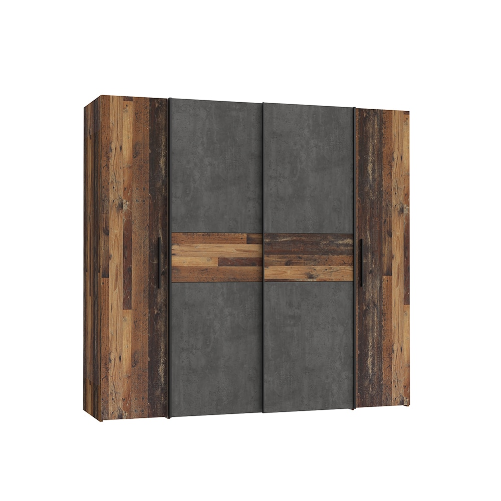 Fotografie Dulap/Dressing KringX Retro, dimensiuni 200x190x61.6 cm, culoare vintage, 4 usi, 2 bare de umerase