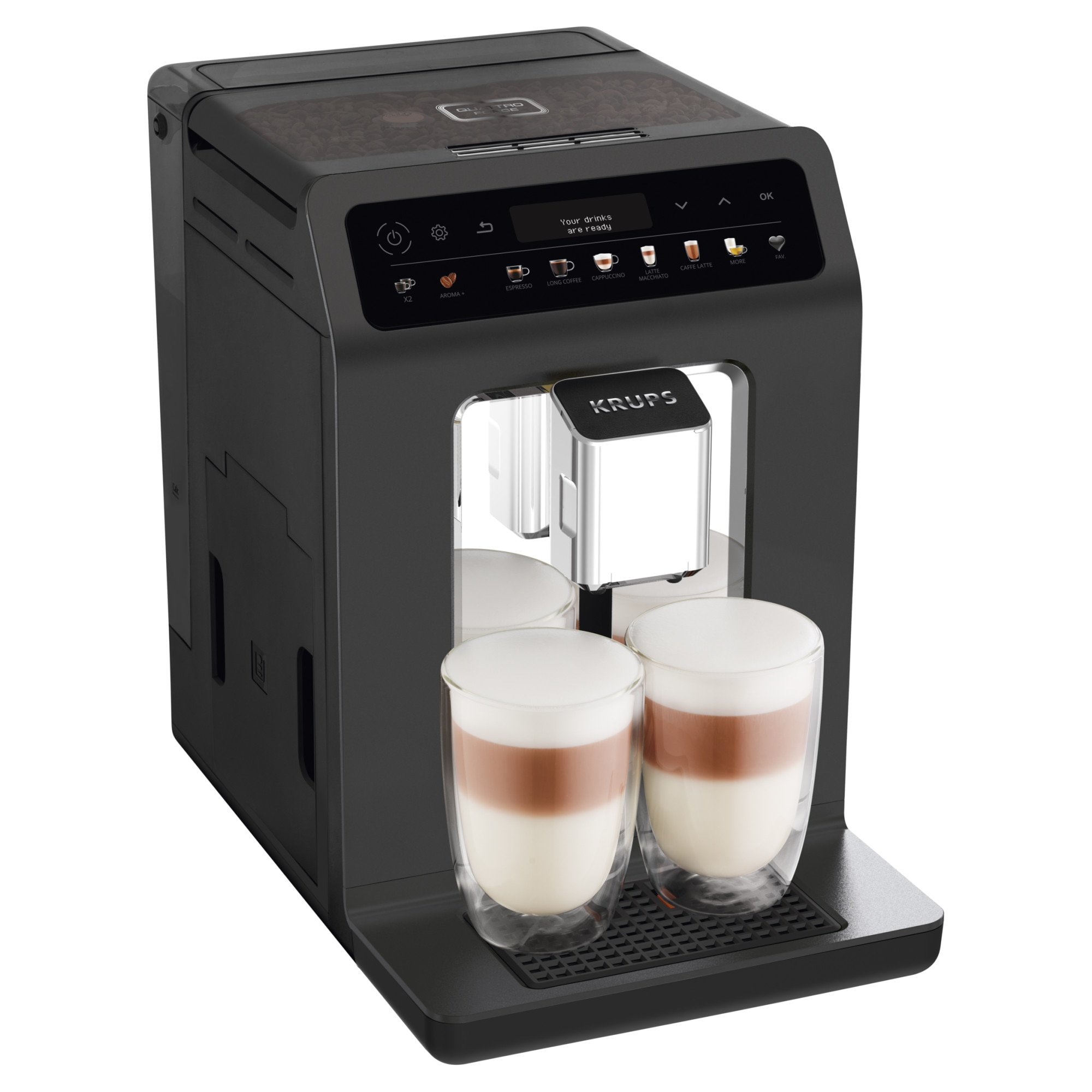 Fotografie Espresor Automat Krups Evidence ONE COMPLET, EA895N10, 1450W, 15 bar, 2.3 l, One touch cappuccino, Negru