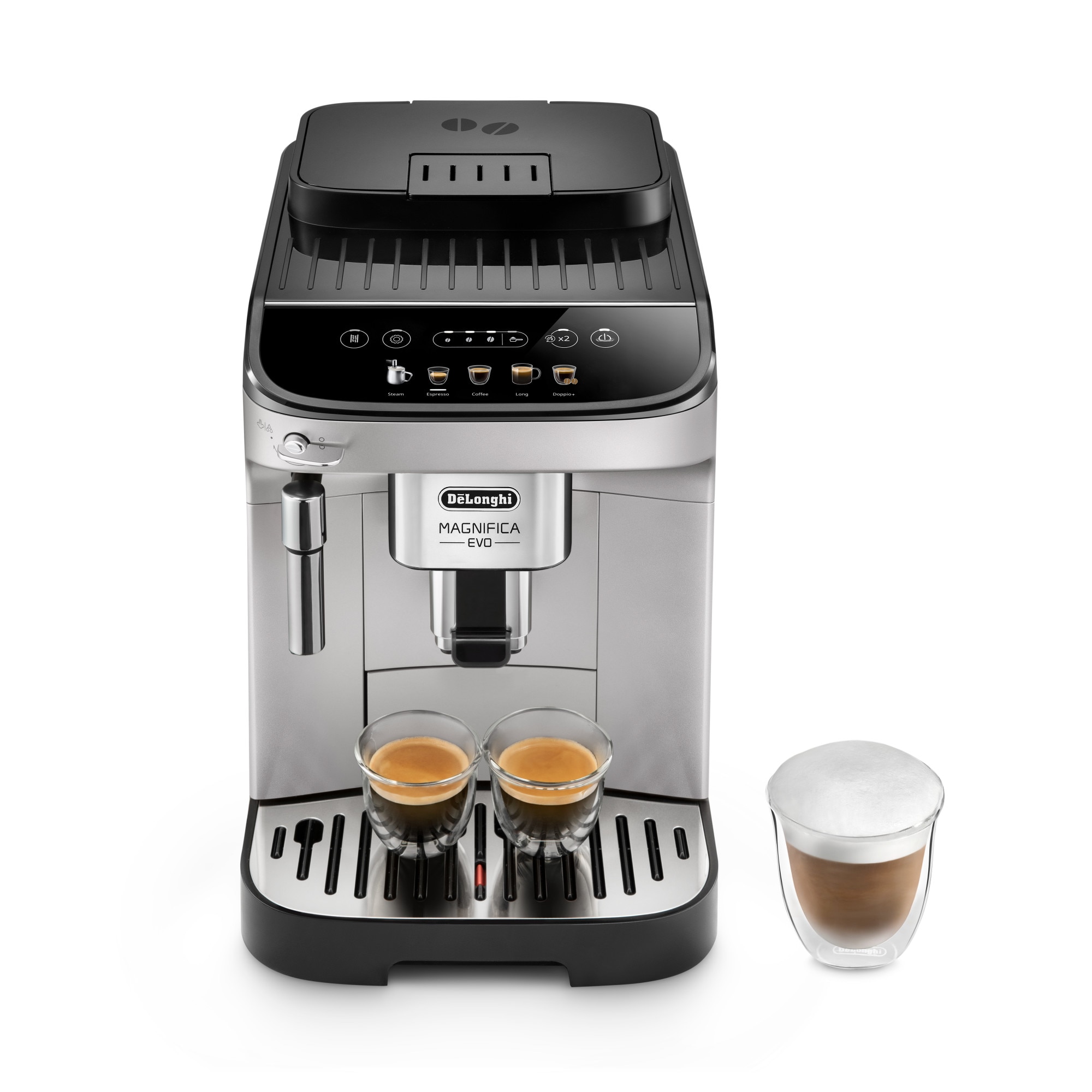 Fotografie Espressor automat De’Longhi Magnifica Evo ECAM 290.31.SB, 1450 W, 5 tipuri de bauturi, 15 bari, Negru argintiu
