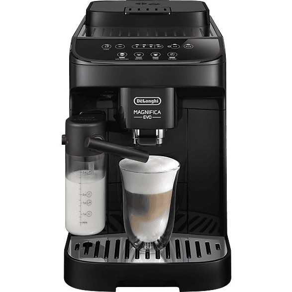 Fotografie Espressor automat De’Longhi Magnifica Evo Milk ECAM290.51.B, 5 bauturi, Tehnologie LatteCrema, Carafa pentru lapte, 1450W, 15 bar, Negru