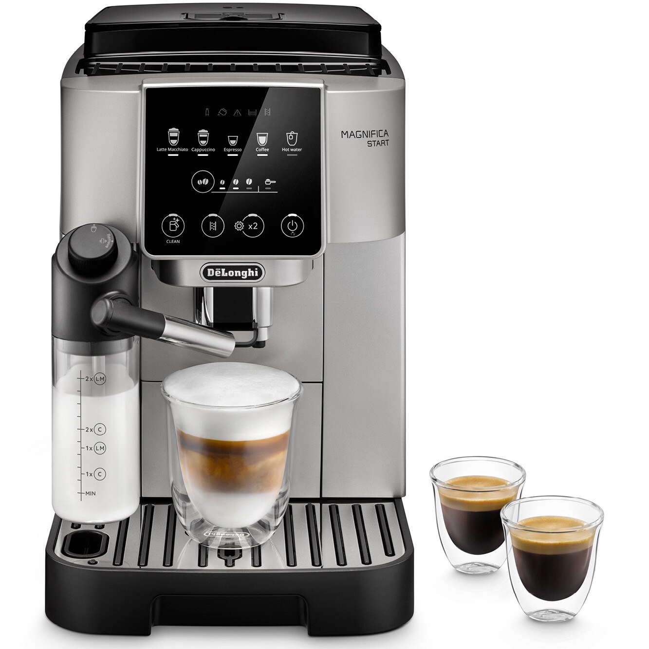 Fotografie Espressor automat De’Longhi Magnifica Start Milk ECAM220.80.SB, 6 bauturi, Tehnologie LatteCrema, rasnita integrata cu 13 setari 1450W, 15 bar, Negru