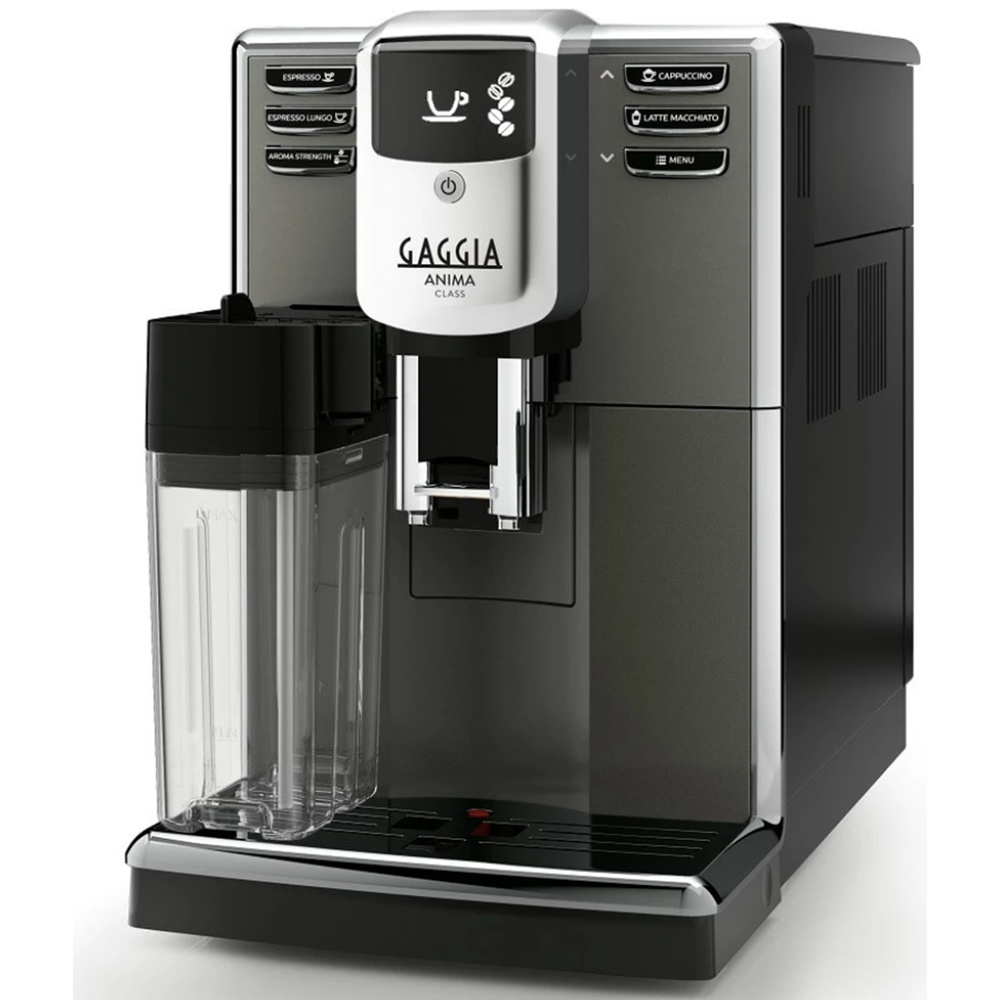 Fotografie Espressor automat Gaggia Anima Class, 1850W, 15 bar, carafa pentru lapte integrata o.5 l, rasnita ceramica, optiaroma 5 trepte, temperatura 3 trepte, Argintiu
