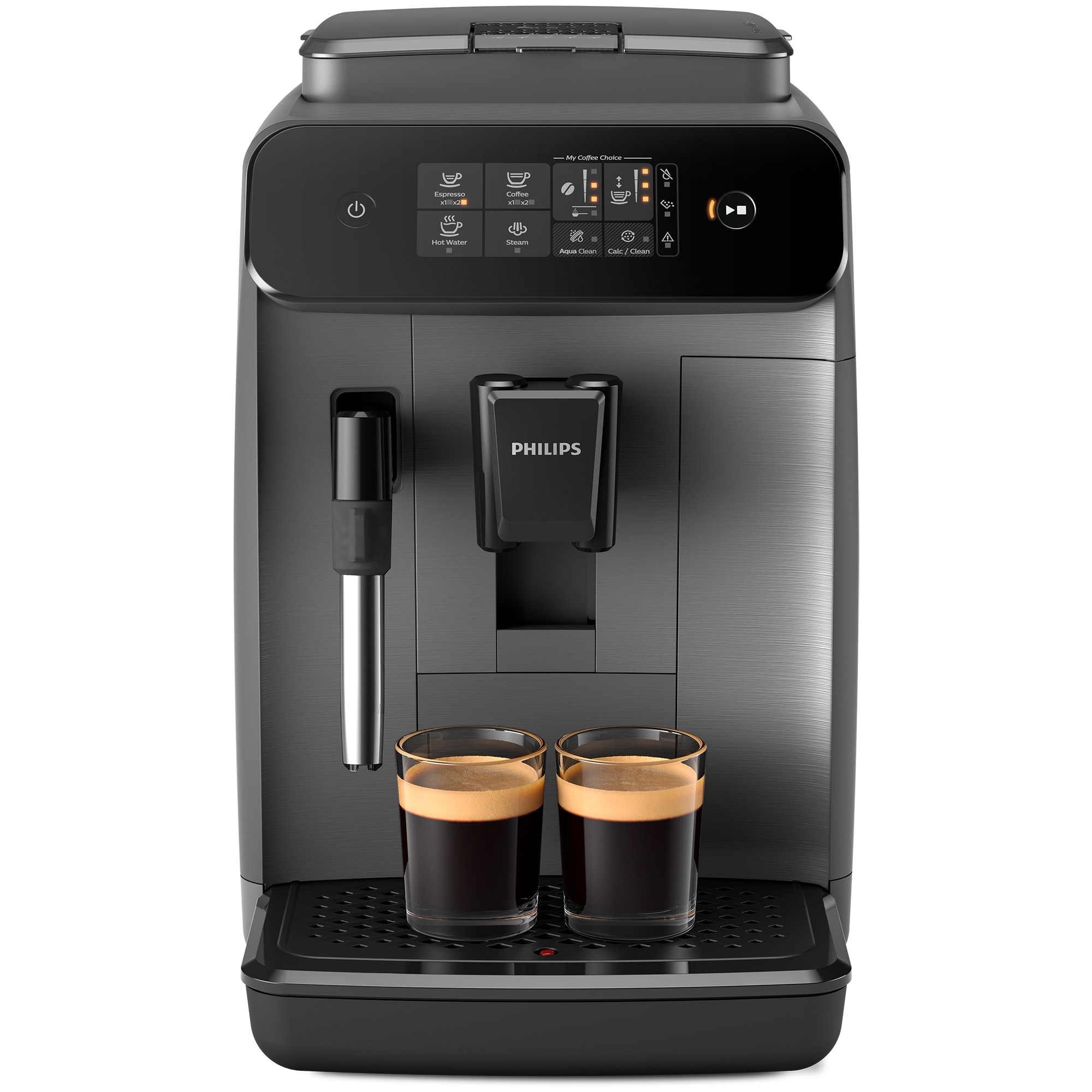 Fotografie Espressor automat Philips seria 800 EP0824/00, sistem clasic de spumare a laptelui, 2 varietati de cafea, rasnita ceramica, display intuitiv, posibilitate de ajustare a tariei si a cantitatii de cafea