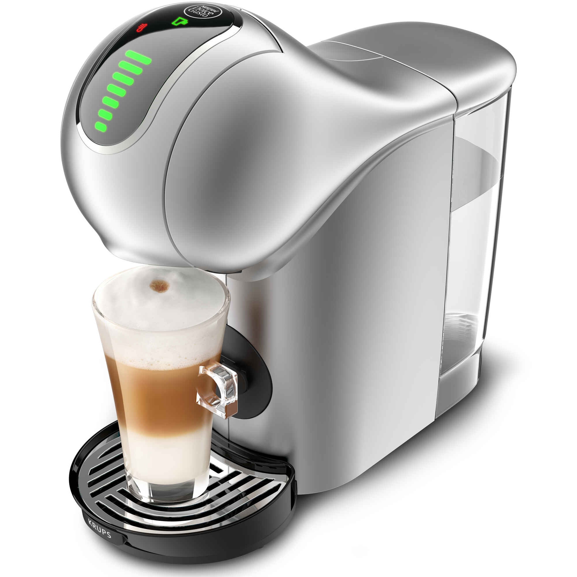 Fotografie Espressor cu capsule Krups NESCAFÉ® Dolce Gusto® Genio S Touch KP440E10, 1500W, 15 bari, capacitate rezervor 0.8 L, peste 30 de bauturi calde sau reci, functie Hot & Cold, functie Eco, gri