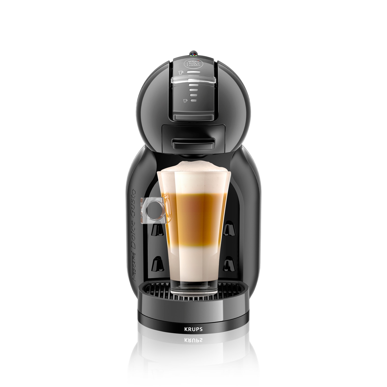 Fotografie Espressor KRUPS cu capsule NESCAFÉ® Dolce Gusto® Mini Me KP123810, 1500 W, 15 bari presiune, capacitate rezervor 0.8 L, functie Eco, gri