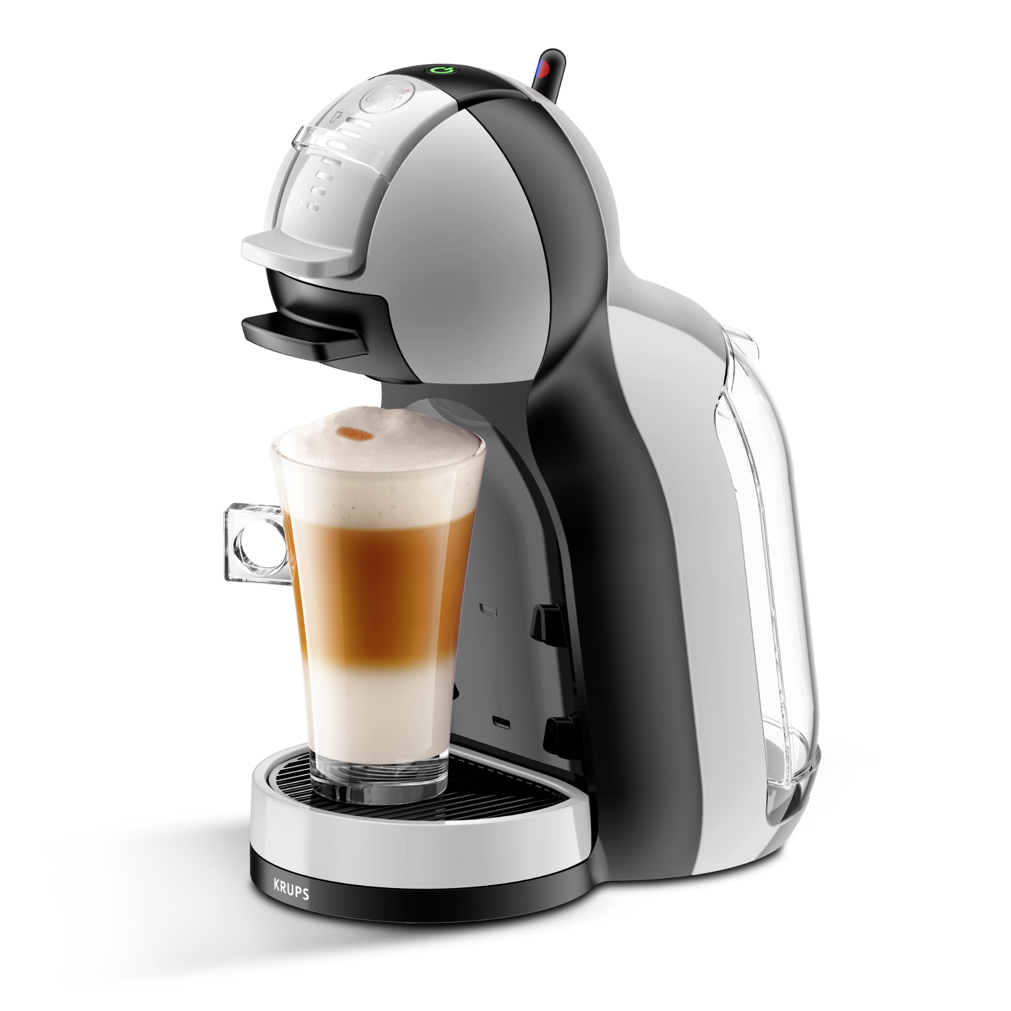 Fotografie Espressor KRUPS cu capsule NESCAFÉ® Dolce Gusto® Mini Me KP123B10, 1500 W, 15 bari presiune, capacitate rezervor 0.8 L, functie Eco, gri