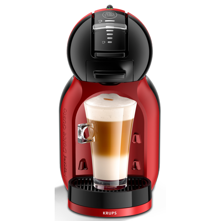 Fotografie Espressor KRUPS cu capsule NESCAFÉ® Dolce Gusto® Mini Me KP123H10, 1500 W, 15 bari presiune, capacitate rezervor 0.8 L, Tehnologia Play & Select, functie Eco, rosu & negru