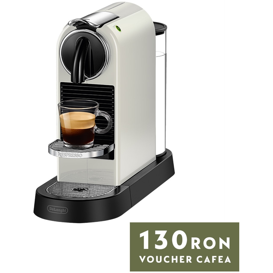 Fotografie Espressor Nespresso De'Longhi CitiZ EN167.W, 1260W, 19 Bar, 1L, Alb + set capsule degustare