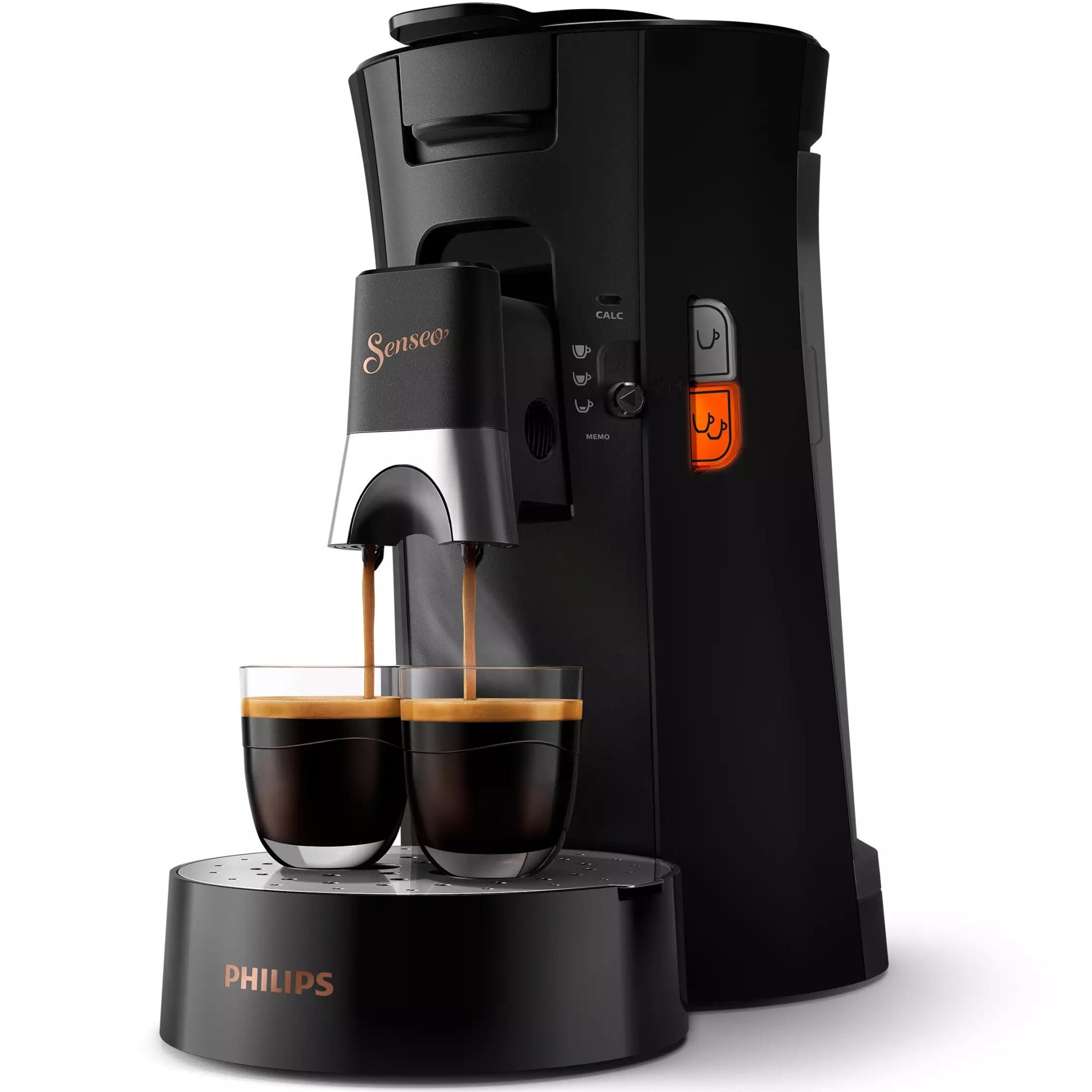 Fotografie Espressor Philips Senseo Select CSA240/61, Crema Plus, Intensity Plus, Memory Plus, 1450 W, capacitate rezervor apa 0.9 l, presiune pompa 1 bar, negru