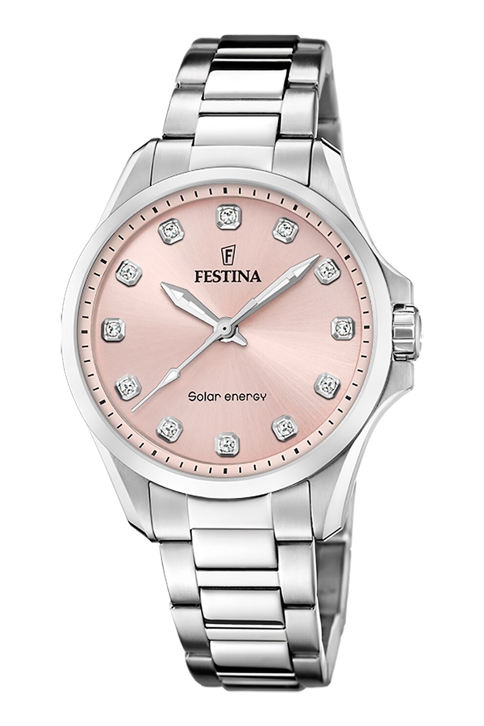 Fotografie Festina, Ceas cu bratara de otel inoxidabil si zirconia, Argintiu