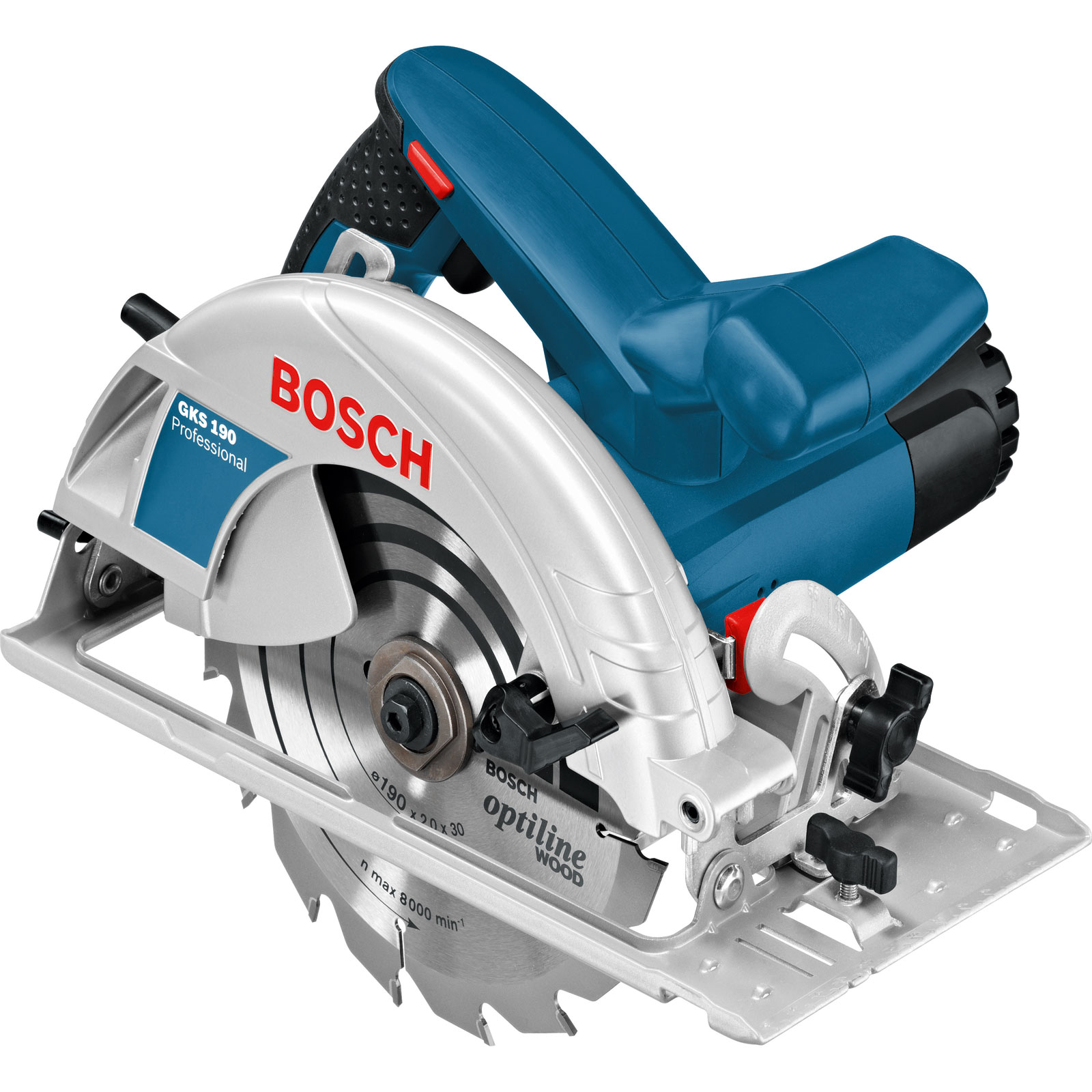 Fotografie Fierastrau circular Bosch Professional GKS 190, 1400 W, 5500 RPM, 190 mm diametru panza, accesorii incluse