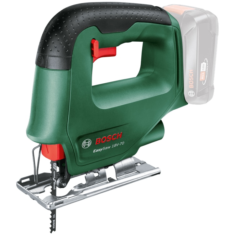 Fotografie Fierastrau vertical pe acumulator Bosch EasySaw 0603012000, 18 V, 2600 curse/min, 70 mm adancime maxima taiere, panza fierastrau, fara acumulator/incarcator