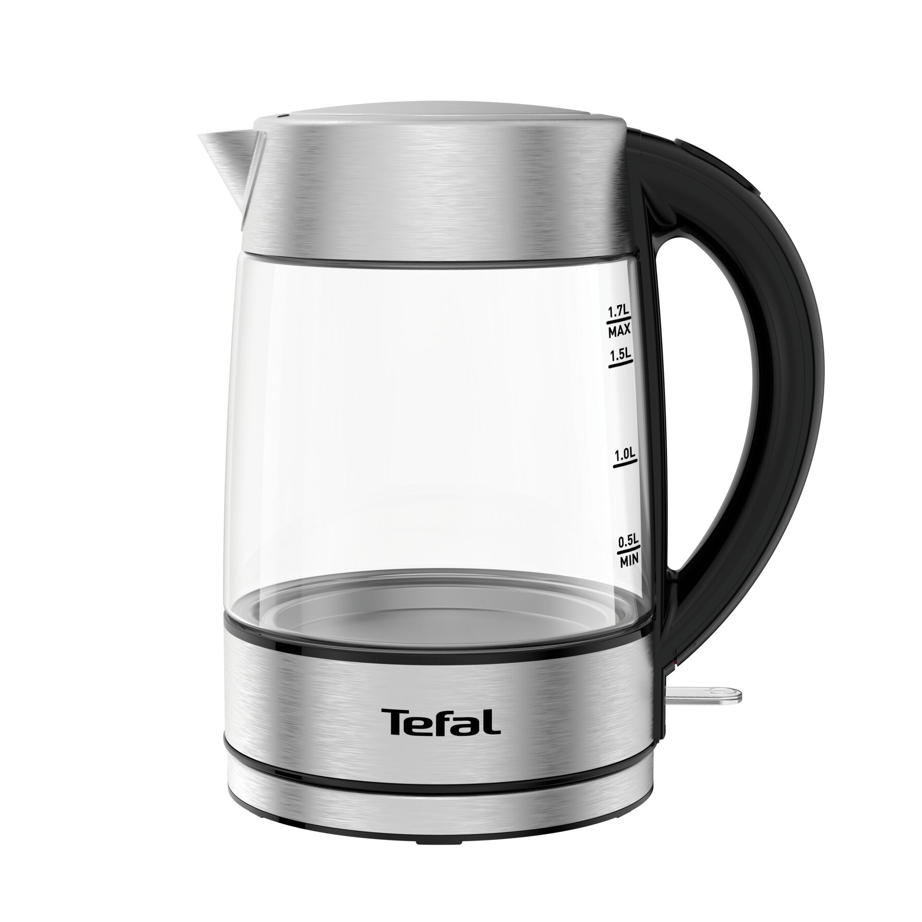 Fotografie Fierbator Tefal Glass KI772D38, capacitate 1.7L, putere 2200 W, indicator luminos, argintiu&negru