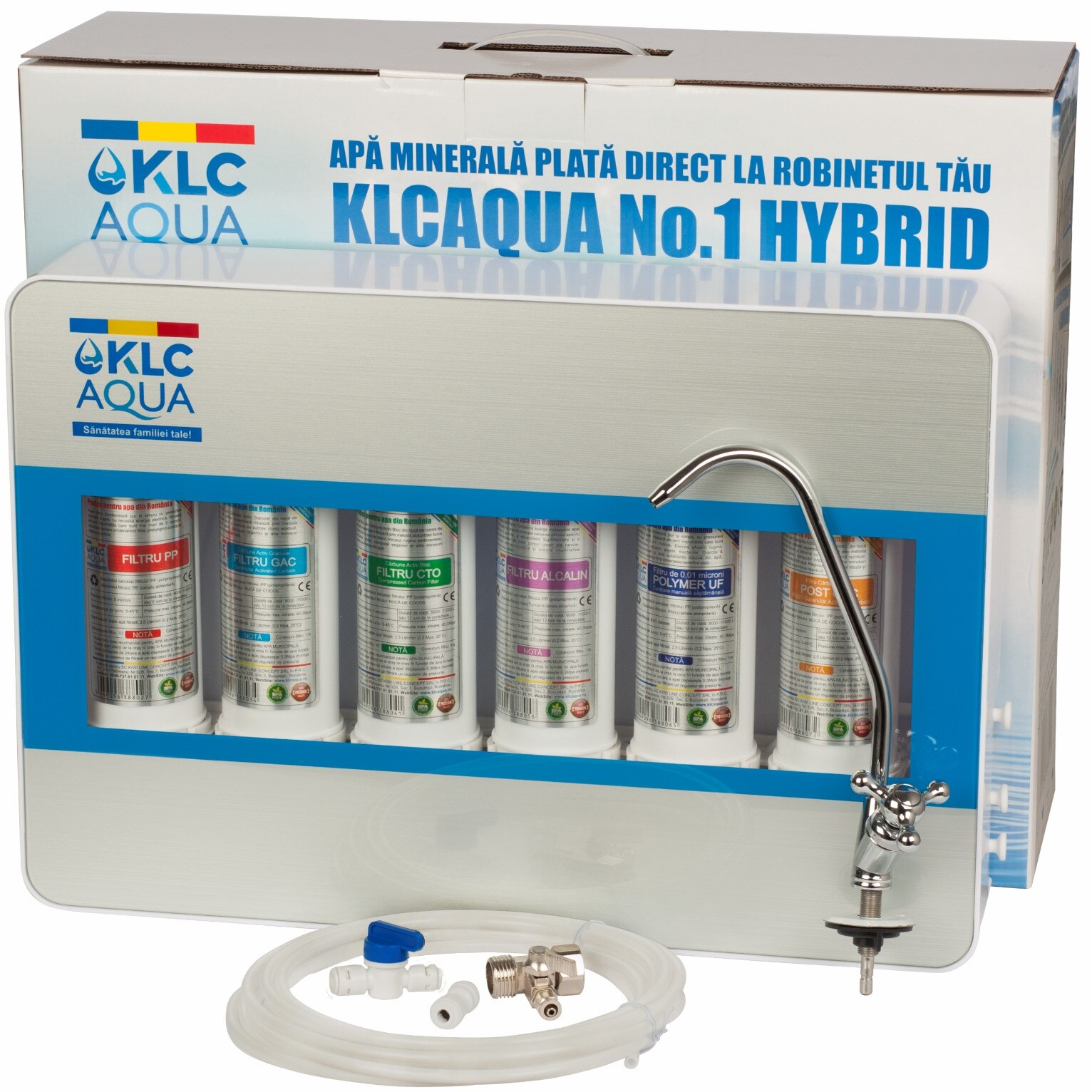 Fotografie Filtru de apa KLCAQUA No.1 HYBRID, 6 stadii de filtrare cu alcalinizare de 0.01 microni, statie de ultrafiltrare