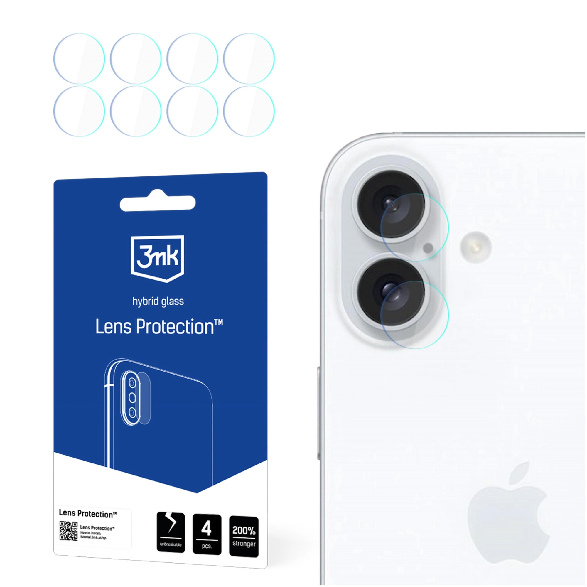 Fotografie Folie de protectie camera 3mk Lens Protection™ pentru iPhone 16 Plus