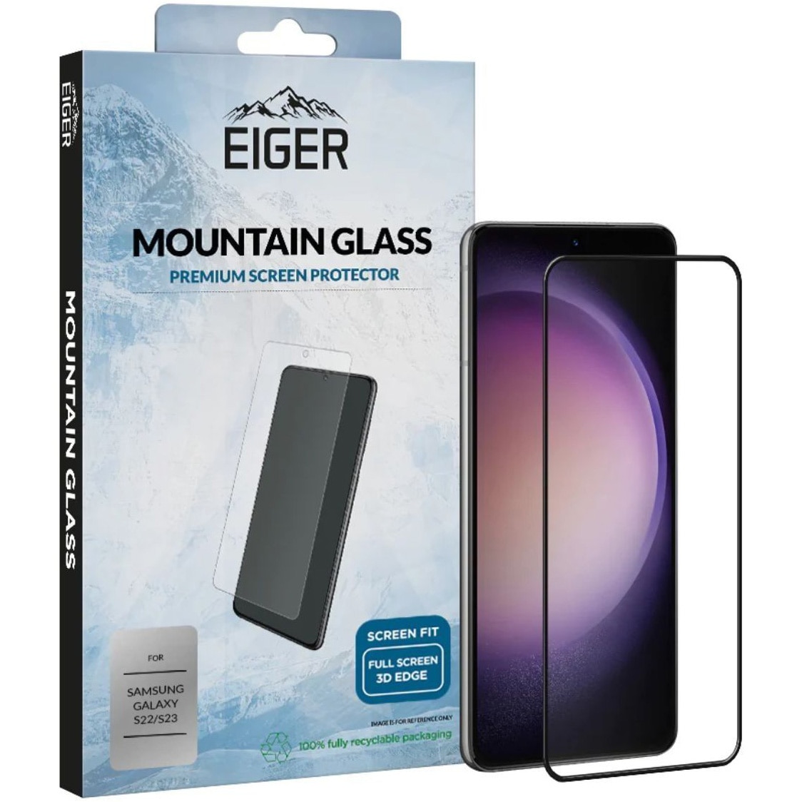 Fotografie Folie de protectie Eiger Sticla 3D Mountain Glass pentru Samsung Galaxy S23, Clear