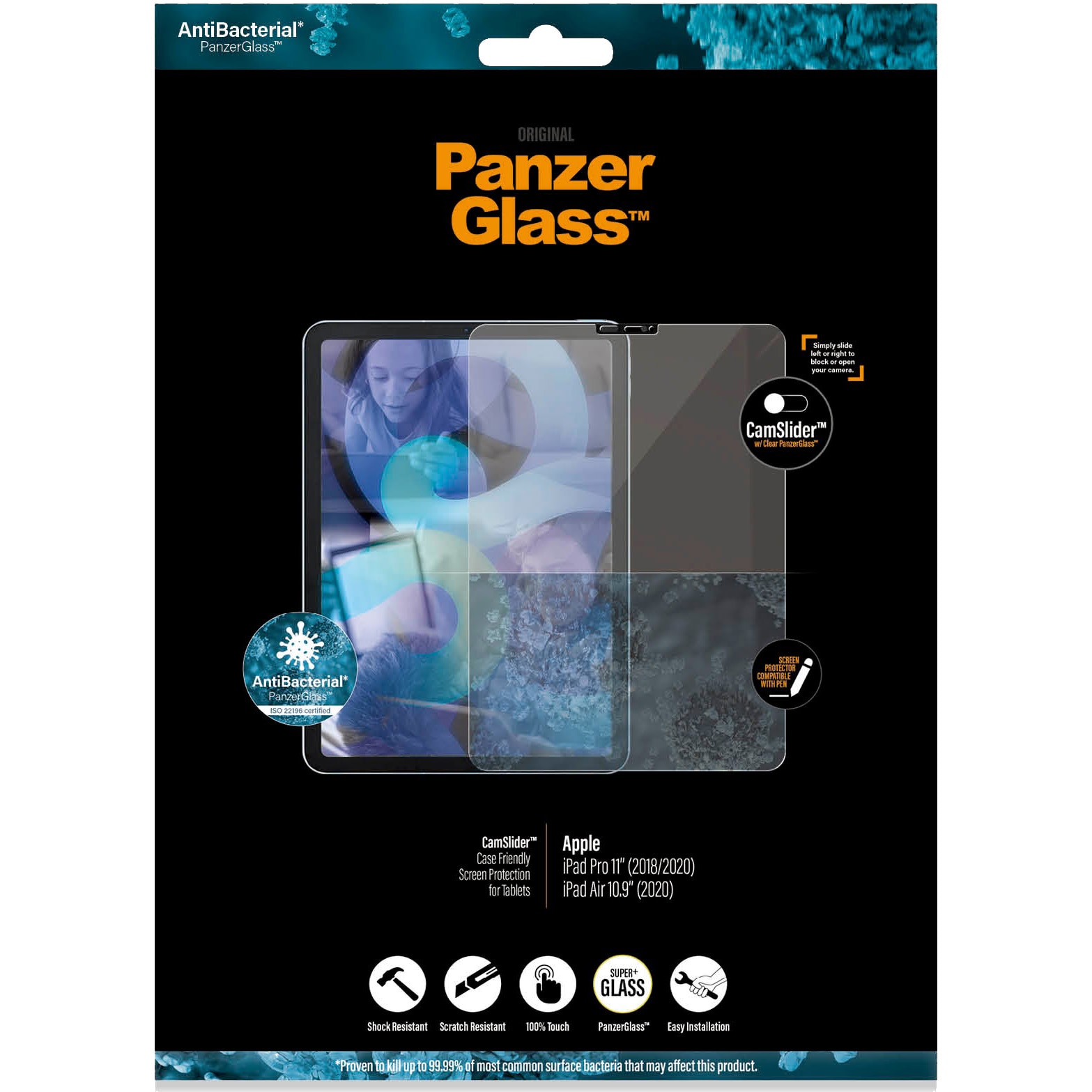 Fotografie Folie de protectie PanzerGlass din sticla pentru Apple iPad Pro 11″ (18/20/21)/ Air(2020/2022), Transparenta
