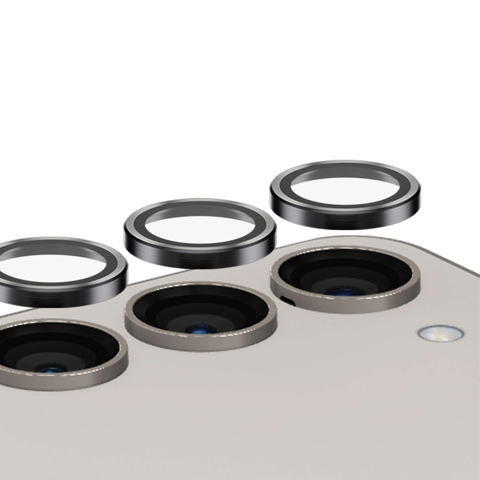 Fotografie Folie Sticla Camera PanzerGlass Hoops pentru Samsung S24 | S23 | S23 Plus, Negru