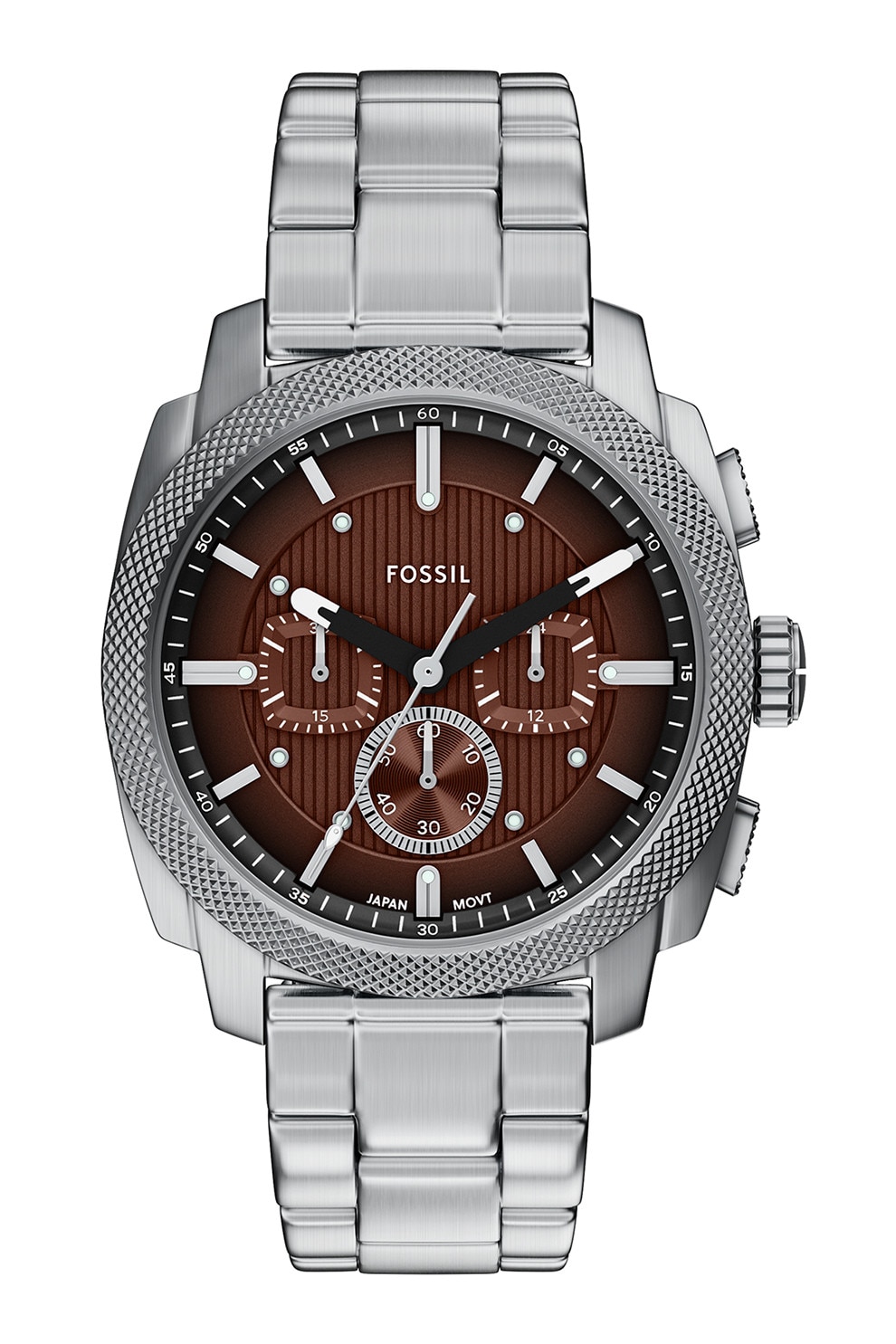 Fotografie Fossil, Stainless Ceas cronograf de otel cu logo pe cadran, Argintiu
